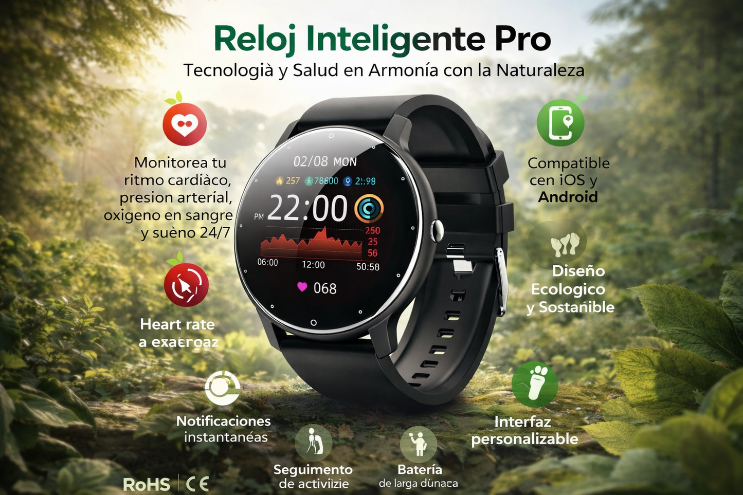 Reloj Inteligente Pro Monitoreo de Salud